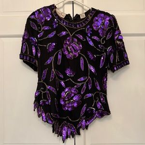 Vintage 1990’s Laurence Kazar NY Beaded Top